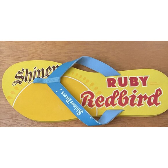 Shiner Ruby Redbird Promotional HUGE Flip Flop 35”x 10” RARE! - Picture 2 of 11